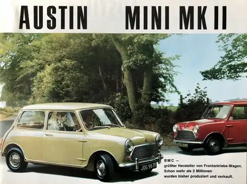Austin Mini MK II Modellprogramm 1965 Automobilprospekt (4630)