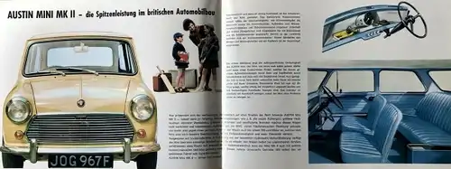 Austin Mini MK II Modellprogramm 1965 Automobilprospekt (4630)