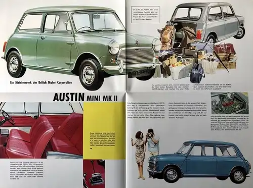 Austin Mini MK II Modellprogramm 1965 Automobilprospekt (4630)