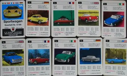 Schmid Spiele "Sportwagen" 1967 Kartenspiel (4667)