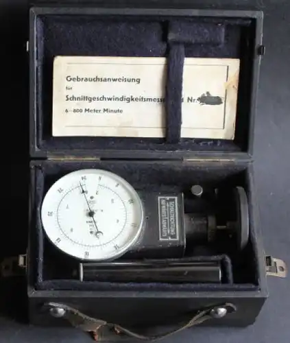 SIB HS 4 Schnittgeschwindigkeitsmesser 1950 in Original Holzkiste (4670)