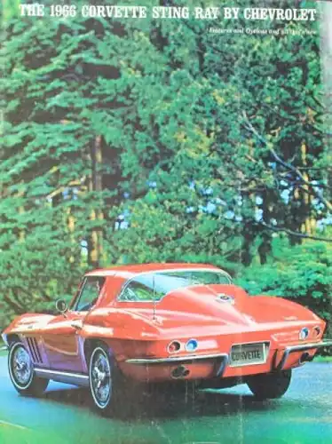 Chevrolet Corvette Sting Ray Modellprogramm 1966 Automobilprospekt (4676)