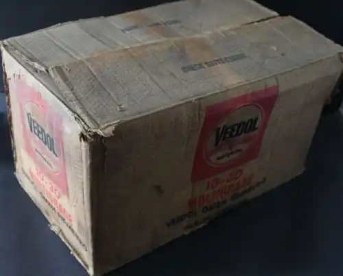 Veedol Motoroel Mulitgrade 5 Liter Oel 1960 in Originalkarton mit 5 Dosen (4756)