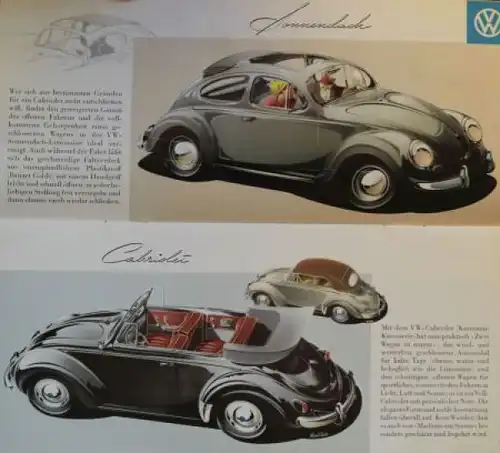 Volkswagen Käfer Modellprogramm 1958 "Bewährt und begehrt in aller Welt" Reuters-Motive Automobilprospekt (4760)