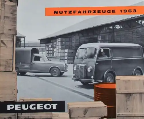 Peugeot Nutzfahrzeuge Modellprogramm 1963 Automobilprospekt (4779)