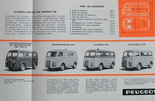 Peugeot Nutzfahrzeuge Modellprogramm 1963 Automobilprospekt (4779)