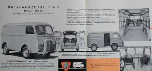 Peugeot Nutzfahrzeuge Modellprogramm 1963 Automobilprospekt (4779)