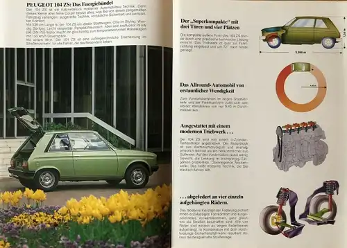 Peugeot 104 Modellprogramm 1978 Automobilprospekt (4783)