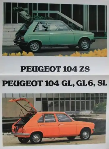 Peugeot 104 Modellprogramm 1979 Automobilprospekt (4785)
