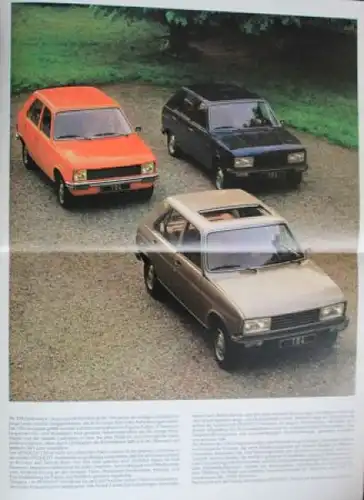 Peugeot 104 Modellprogramm 1979 Automobilprospekt (4785)