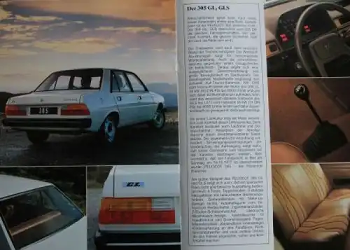 Peugeot 305 Modellprogramm 1979 Automobilprospekt (4787)