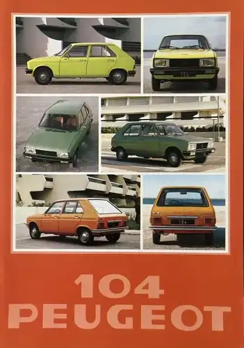 Peugeot 104 Modellprogramm 1977 Automobilprospekt (4788)