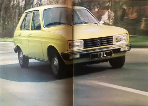 Peugeot 104 Modellprogramm 1977 Automobilprospekt (4788)