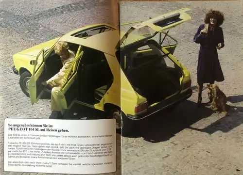 Peugeot 104 Modellprogramm 1977 Automobilprospekt (4788)