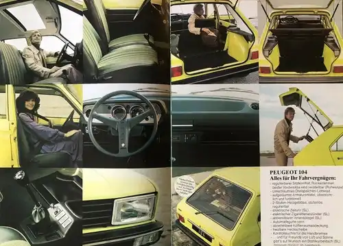 Peugeot 104 Modellprogramm 1977 Automobilprospekt (4788)