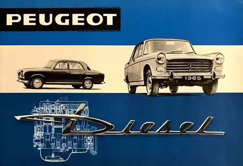 Peugeot 403 - 404 Diesel Modellprogramm 1965 Automobilprospekt (4789)