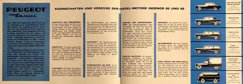 Peugeot 403 - 404 Diesel Modellprogramm 1965 Automobilprospekt (4789)