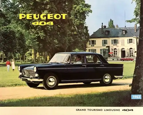 Peugeot 404 Modellprogramm 1963 Automobilprospekt (4793)