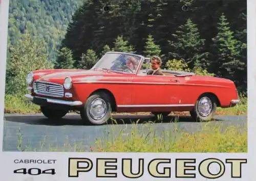 Peugeot 404 Cabriolet Modellprogramm 1965 Automobilprospekt (4795)