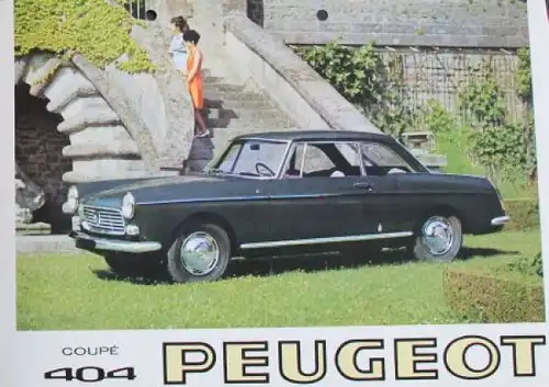 Peugeot 404 Cabriolet Modellprogramm 1965 Automobilprospekt (4795)