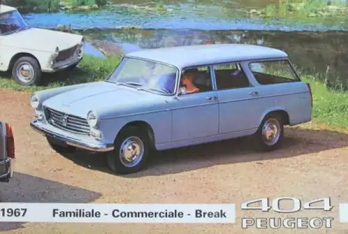 Peugeot 404 Familiale Break Modellprogramm 1967 Automobilprospekt (4797)