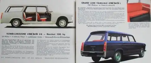 Peugeot 404 Familiale Break Modellprogramm 1967 Automobilprospekt (4797)