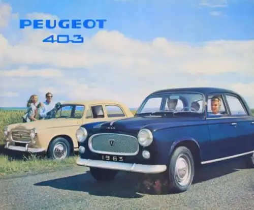 Peugeot 403 Modellprogramm 1963 Automobilprospekt (4804)