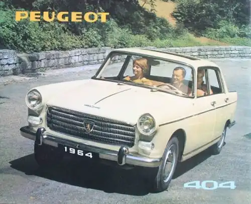 Peugeot 404 Modellprogramm 1964 Automobilprospekt (4805)