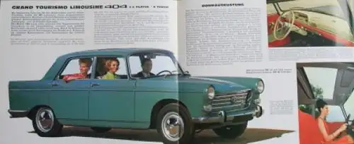 Peugeot 404 Modellprogramm 1964 Automobilprospekt (4805)
