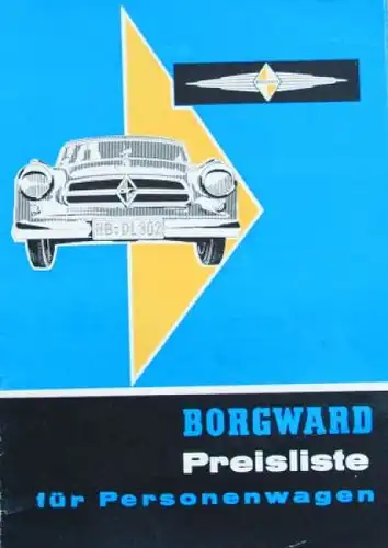 Borgward Isabella Preisliste 1958 Automobilprospekt (4808)
