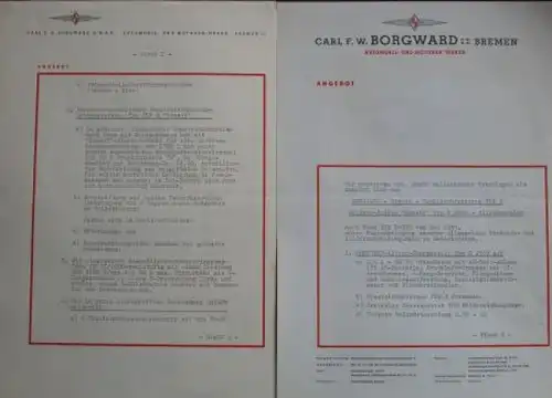 Borgward Graaf Typ B 2500 Tanklöscher Modellprogramm 1957 Lastwagen-Angebotsschreiben (4811)