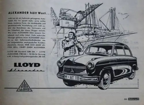 "ADAC Motorwelt" Automobilclub-Zeitschrift 1958 Borgward Coupe (5023)