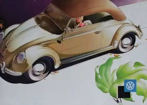 Volkswagen Käfer Cabriolet Modellprogramm 1955 Reuters-Motive Automobilprospekt (5096)