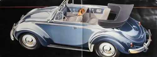 Volkswagen Käfer Cabriolet Modellprogramm 1955 Reuters-Motive Automobilprospekt (5096)