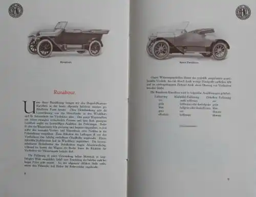 Benz 8/20 PS Modellprogramm 1912 Automobilprospekt (5097)