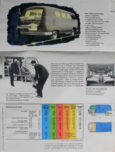 Volkswagen T1 Transporter Modellprogramm 1958 "Die VW-Transporter" Automobilprospekt (6004)