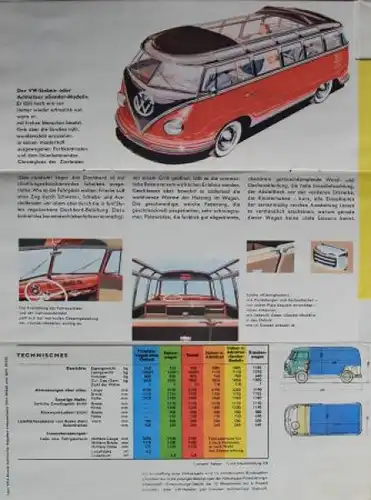 Volkswagen T1 Transporter Modellprogramm 1958 "Die VW-Transporter" Automobilprospekt (6004)