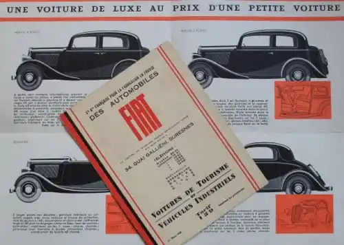 Fiat 6 CV Modellprogramm 1935 Automobilprospekt (6012)