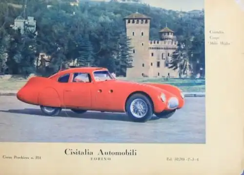 Cisitalia Automobili Modellprogramm 1948 Automobilprospekt (6034)