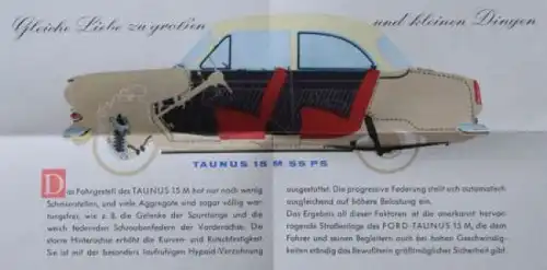 Ford Taunus 15 M Modellprogramm 1955 Automobilprospekt (6079)