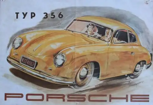 Porsche 356 A Modellprogramm 1952 Automobilprospekt (6088)
