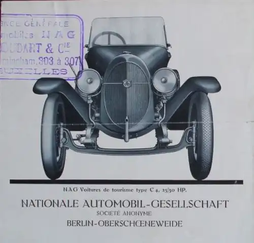 NAG 25/30 HP Modellprogramm 1922 Automobilprospekt (6089)