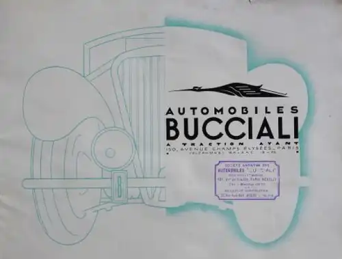 Bucciali Automobiles TAV 12 Modellprogramm 1931 Automobilprospekt (6093)