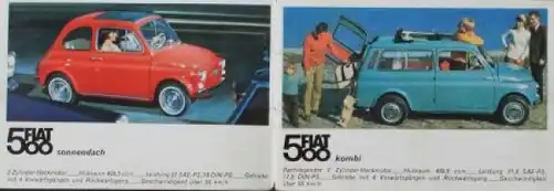 Fiat Modellprogramm 1968 Automobilprospekt (6117)