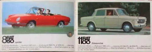 Fiat Modellprogramm 1968 Automobilprospekt (6117)