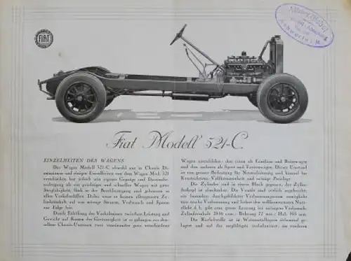 Fiat 521 C Modellprogramm 1930 Automobilprospekt (6145)