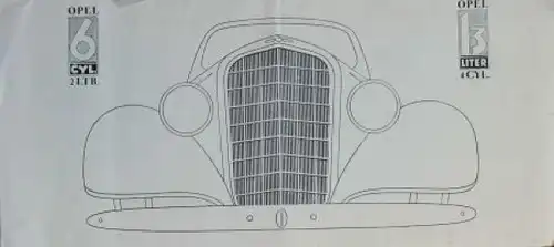 Opel 6 Zylinder Modellprogramm 1936 2 Liter Automobilprospekt (6230)