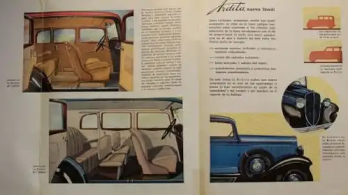 Fiat Ardita 518 Modellprogramm 1935 Automobilprospekt (6257)