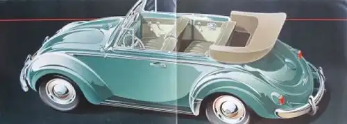 Volkswagen Käfer Cabriolet Modellprogramm 1958 Reuters-Motive Automobilprospekt (6283)