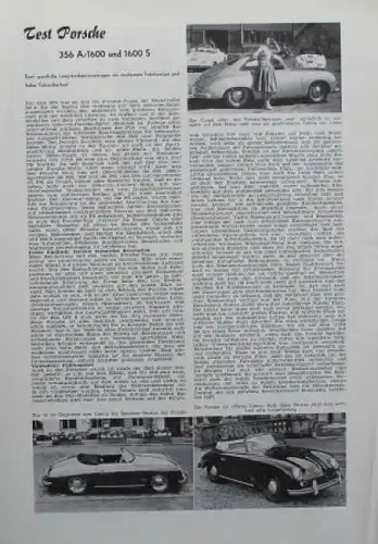 Porsche 356 A 1600 Modellprogramm 1957 Automobilprospekt (2724)
